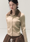 OAKMOO knit cardigan, wool cardigan women, detachable fur collar sweater, embroidered knit cardigan, Korean style winter cardigan, women’s wool sweater, OAKMOO winter collection, slim fit knit cardigan, faux fur collar sweater, elegant winter knitwear, button front wool cardigan, feminine Korean fashion