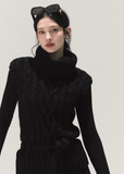 OAKMOO knit vest, cable knit sleeveless sweater, wool knit vest women, Korean layered knitwear, high neck cable sweater, winter knit layering top, minimalist wool vest, Korean fashion winter knit, sleeveless cable sweater women, textured wool knit top, OAKMOO winter knit