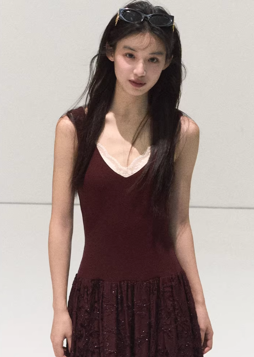 OAKMOO silk dress, jacquard camisole dress, long slip dress women, Korean elegant dress, autumn winter maxi dress, silk touch long dress, minimalist Korean fashion, OAKMOO dress collection, layered winter dress, women temperament dress, refined evening dress, soft drape maxi dress