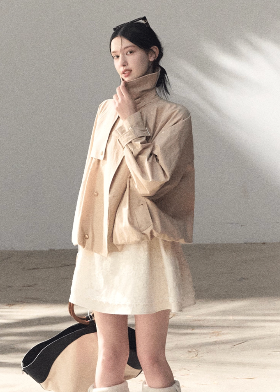 OAKMOO party dress, wool blend mini dress, embossed flower dress, Korean luxury dress, New Year party dress women, rich daughter style dress, elegant A-line dress winter, floral jacquard dress, minimalist party dress, OAKMOO winter dress, refined Korean aesthetic dress