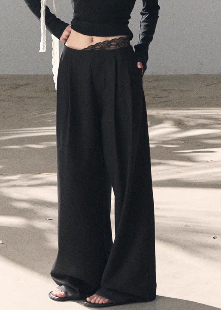 OAKMOO two piece set, Korean one shoulder top, off shoulder top women, wide leg pants set, Korean minimal outfit, spring two piece set women, asymmetric top Korean style, OAKMOO spring wear, elegant casual set women, Korean chic outfit, loose wide leg pants women, modern feminine set