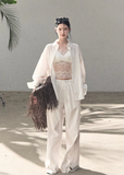 embroidered cotton set, shirt pants set women, korean summer set, lightweight cotton outfit, two piece cotton set, embroidered shirt women, relaxed fit pants set, modern feminine set, breathable cotton wear, minimal summer outfit, elegant casual set, women resort style, premium cotton set, versatile two piece outfit, oakmoo style set