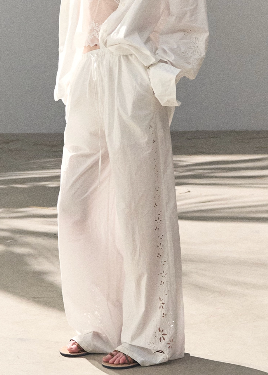 embroidered cotton set, shirt pants set women, korean summer set, lightweight cotton outfit, two piece cotton set, embroidered shirt women, relaxed fit pants set, modern feminine set, breathable cotton wear, minimal summer outfit, elegant casual set, women resort style, premium cotton set, versatile two piece outfit, oakmoo style set