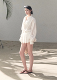 embroidered cotton set, shirt pants set women, korean summer set, lightweight cotton outfit, two piece cotton set, embroidered shirt women, relaxed fit pants set, modern feminine set, breathable cotton wear, minimal summer outfit, elegant casual set, women resort style, premium cotton set, versatile two piece outfit, oakmoo style set