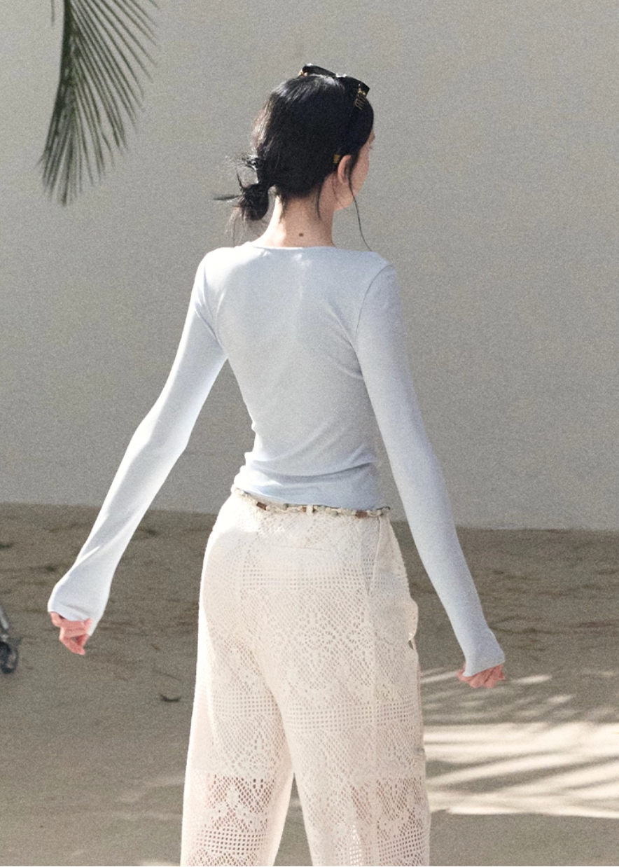 crochet lace pants women, cutout lace slacks, breathable summer pants, korean minimal trousers, wide leg lace pants, lightweight women pants, elegant summer bottoms, modern feminine pants, airy lace trousers, premium crochet pants, resort style pants women, spring summer slacks, versatile lace pants, oakmoo pants style, refined casual bottoms