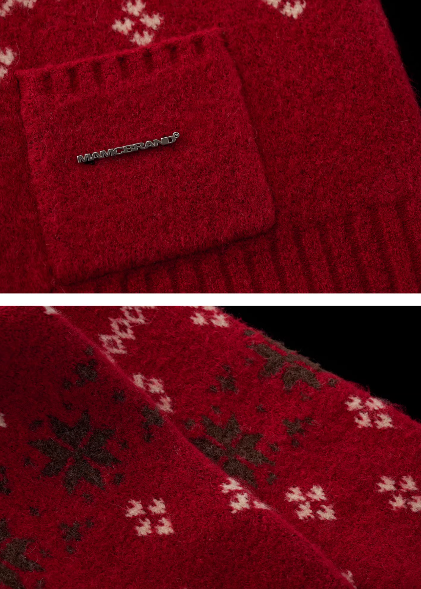 y2k cute sweater women, bunny knit cardigan, snowflake sweater women, loose fit knit top, street style cardigan women, autumn winter knitwear, playful y2k top, cozy oversized sweater, casual street knit, trendy cute sweater women, mamc sweater style, graphic knit cardigan, lazy fit knit top, fashion winter sweater, women street fashion knit