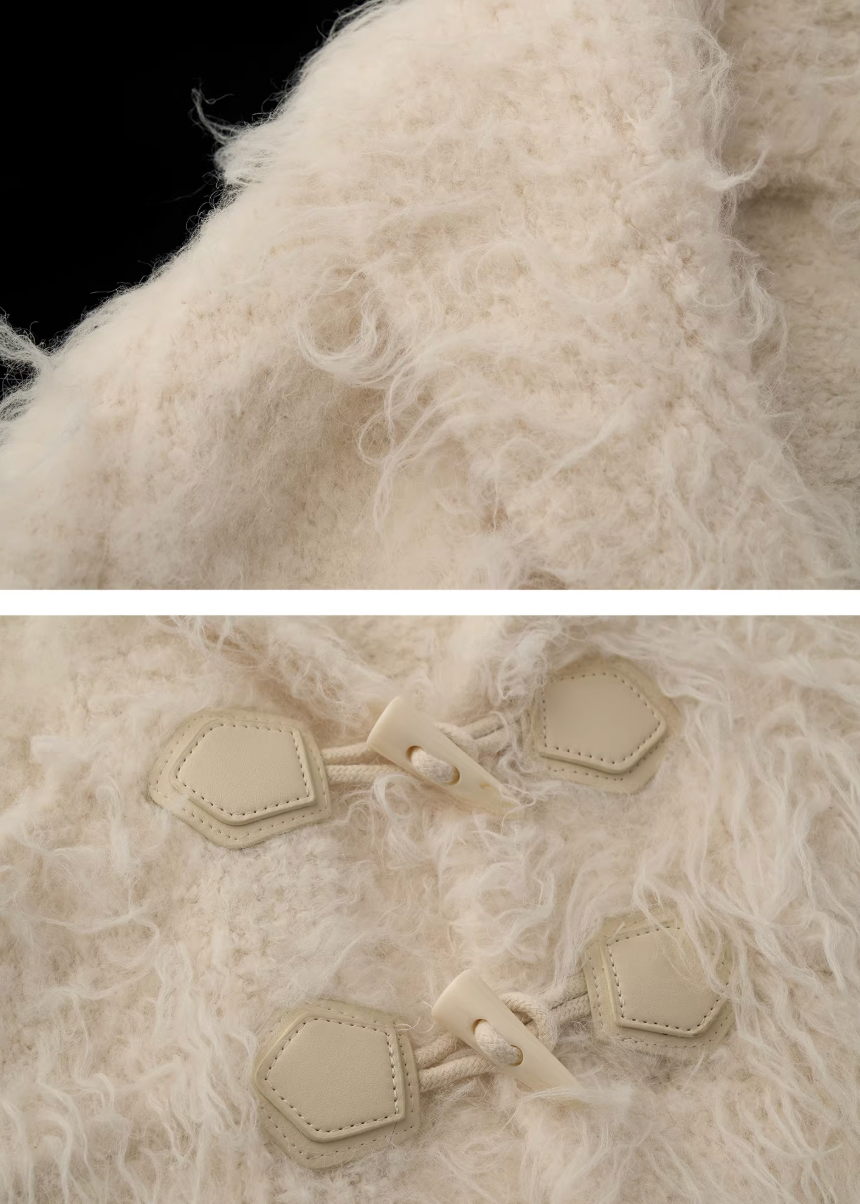 loop yarn cardigan women, fleece knit cardigan, oversized lazy sweater, y2k cozy knitwear, white knit cardigan women, loose fit winter sweater, street style cardigan women, plush knit sweater, trendy fall winter knit, mamc cardigan style, casual oversized knit, soft fleece sweater women, fashion knit jacket, y2k street sweater, cozy women cardigan