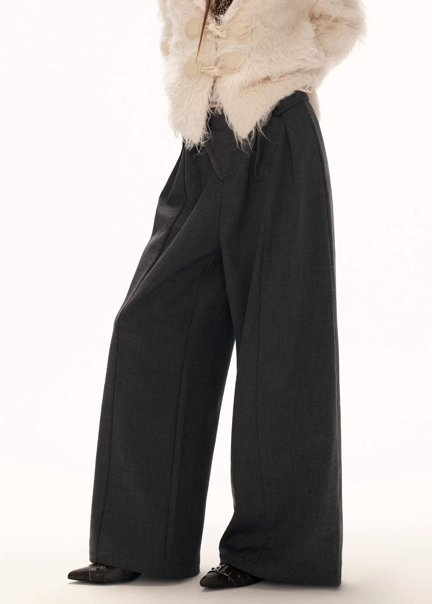 fleece wide leg pants women, lazy fit winter pants, y2k casual trousers, loose straight leg pants women, street style fleece pants, relaxed fit winter trousers, wide leg fleece pants, casual cozy pants women, trendy winter bottoms, mamc pants style, soft fleece trousers, everyday street pants, versatile women pants, loose fit casual pants, y2k fashion bottoms