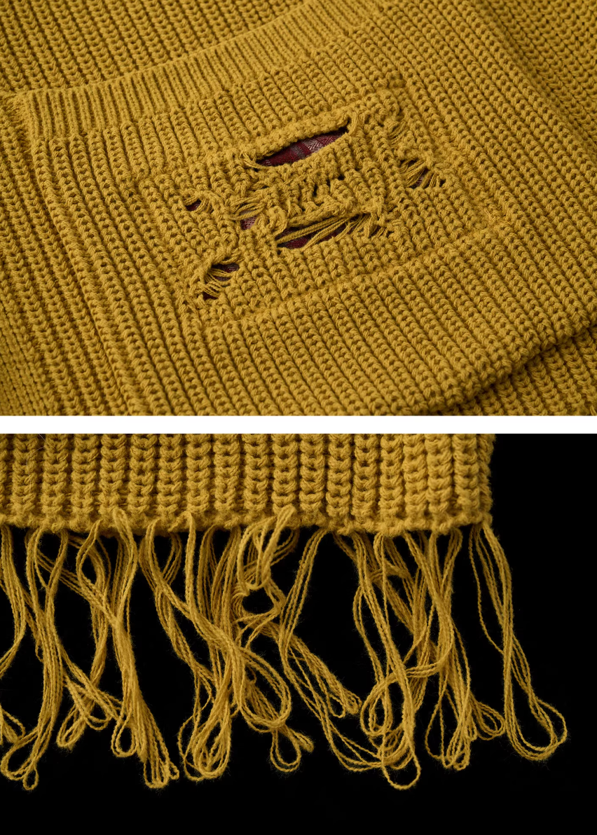 fringed knit sweater women, patchwork sweater jacket, y2k oversized knit, loose fit winter sweater, street style knitwear women, premium casual sweater, lazy fit knit top, autumn winter knitwear, trendy fringe sweater, mamc sweater style, oversized street sweater, casual knit jacket women, fashion patch knit, y2k fashion sweater, long sleeve knit top