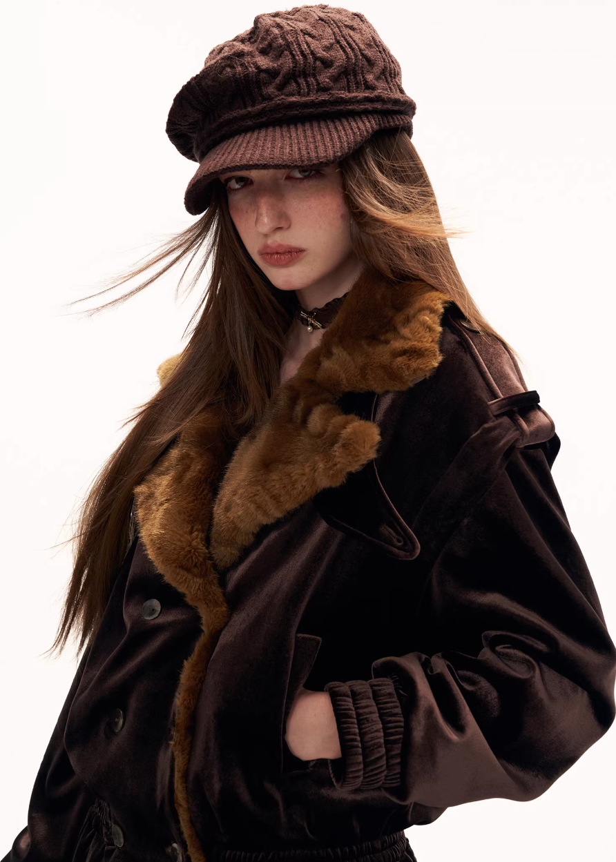 fleece jacket dress women, flower hem jacket skirt, y2k jacket dress, retro winter dress women, waist defined fleece coat, high fashion winter outfit, street style jacket dress, trendy fleece dress women, premium winter fashion women, mamc dress style, sculpted hem jacket, fashion mini coat dress, autumn winter statement dress, y2k streetwear women, high end casual dress