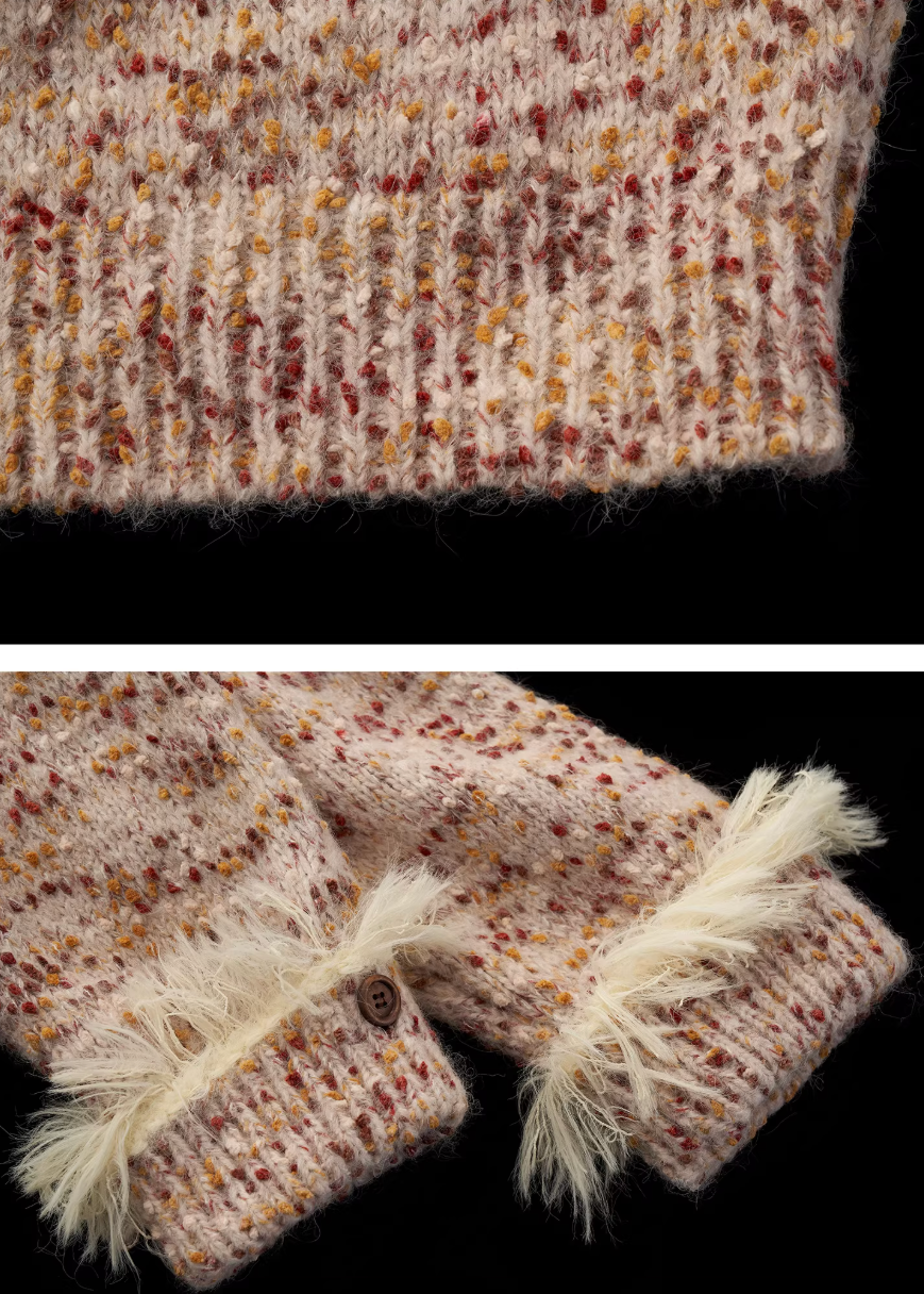 mixed grain sweater women, slanted neck knit top, y2k loose sweater, fleece knit jacket women, high neck sweater women, lazy fit knitwear, street style sweater women, autumn winter knit top, cozy oversized sweater, trendy knit jacket women, mamc sweater style, relaxed fit fleece knit, casual street knitwear, fashion long sleeve sweater, y2k streetwear knit
