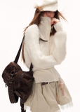 winged turtleneck sweater women, slim fit knit top, y2k winter sweater, high end knitwear women, fitted turtleneck sweater, street style knit top, modern women sweater, trendy winter knit, mamc sweater style, sculpted knit top, fashion long sleeve sweater, elegant street knitwear, cozy slim sweater, women winter knit top, y2k fashion sweater