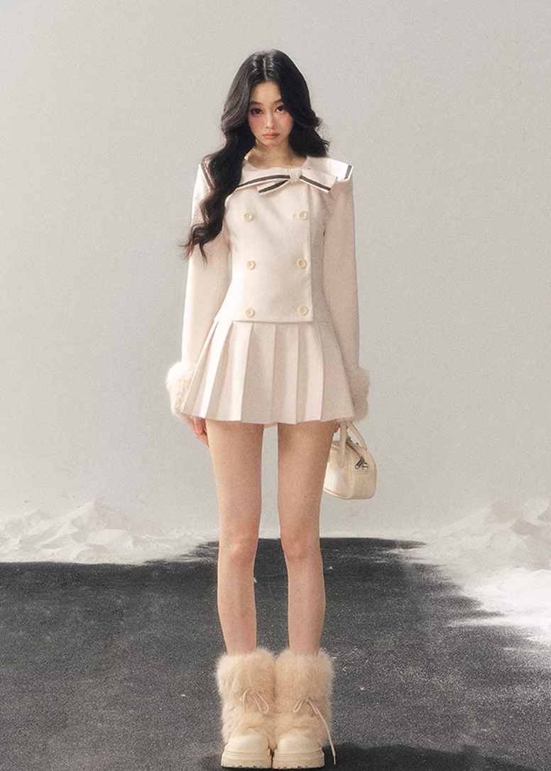 preppy winter dress women, pleated mini dress, slimming women dress, korean minimal dress, elegant short dress women, winter pleated skirt dress, refined women outfit, structured mini dress, feminine daily wear dress, premium women dress, aomalm dress style, classic preppy dress women, modern elegant dress, understated luxury women clothing, winter fashion dress