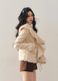 faux fur jacket women, lambswool style coat, winter fur jacket women, korean minimal outerwear, french style fur jacket, short winter coat women, elegant faux fur top, refined winter layering, premium women outerwear, soft plush jacket, aomalm jacket style, understated luxury coat, winter fashion women jacket, clean design fur coat, feminine winter outerwear