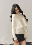 turtleneck shawl knit women, winter knit two piece set, french style knit top, korean minimal knitwear, refined women sweater set, elegant winter layering top, soft shawl sweater women, premium knit set women, feminine winter knit, aomalm knit style, understated luxury sweater, modern women knitwear, versatile winter top women, calm style knit top, minimal winter sweater set