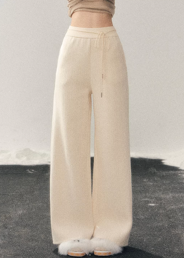 wide leg knit pants women, winter wide trousers women, korean minimal pants, soft knit lounge pants, relaxed fit winter trousers, elegant casual pants women, comfortable women pants, premium knit bottoms, aomalm pants style, understated luxury trousers, loose fit winter pants, modern women knit pants, calm style clothing women, versatile wide leg pants, cozy winter bottoms