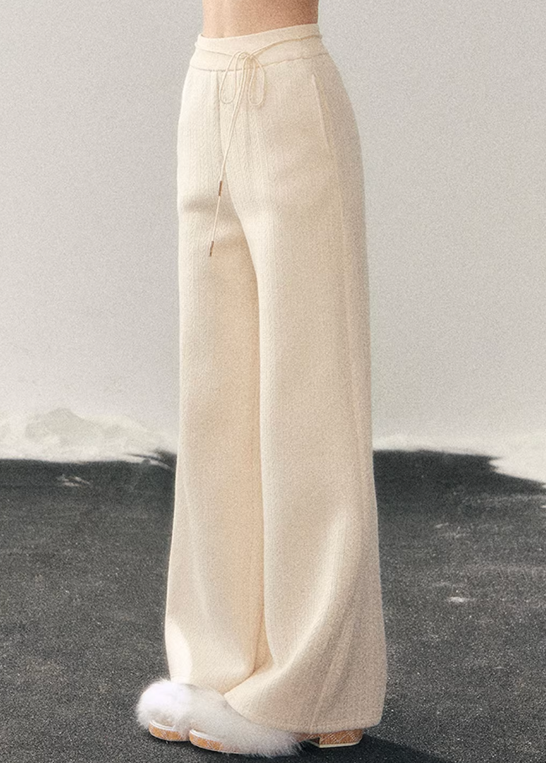 wide leg knit pants women, winter wide trousers women, korean minimal pants, soft knit lounge pants, relaxed fit winter trousers, elegant casual pants women, comfortable women pants, premium knit bottoms, aomalm pants style, understated luxury trousers, loose fit winter pants, modern women knit pants, calm style clothing women, versatile wide leg pants, cozy winter bottoms
