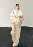 white duck down jacket women, winter down coat women, turtleneck puffer jacket, korean minimal outerwear, warm winter jacket women, premium down coat, thickened winter jacket, elegant puffer women, refined winter outerwear, aomalm down style, understated luxury coat, cold weather jacket women, modern women down jacket, soft silhouette winter coat, daily winter essential