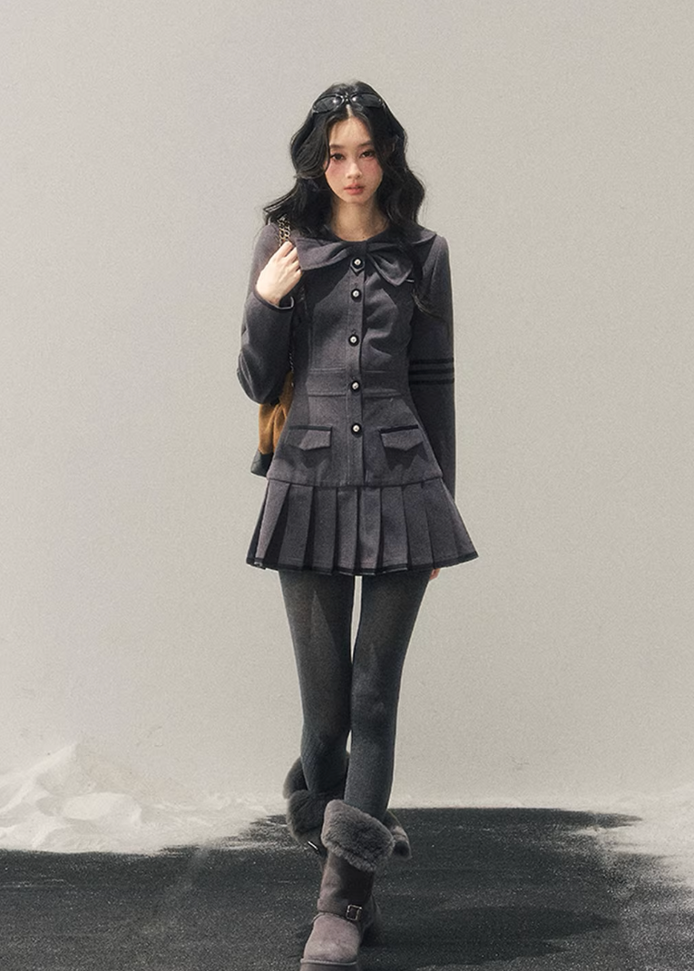 collegiate winter dress women, waist defined dress, american preppy dress women, korean minimal dress, elegant winter mini dress, refined women dress, classic campus style dress, feminine daily wear dress, premium women clothing, aomalm dress style, structured winter dress, modern preppy outfit women, understated luxury dress, winter fashion women dress, timeless women dress