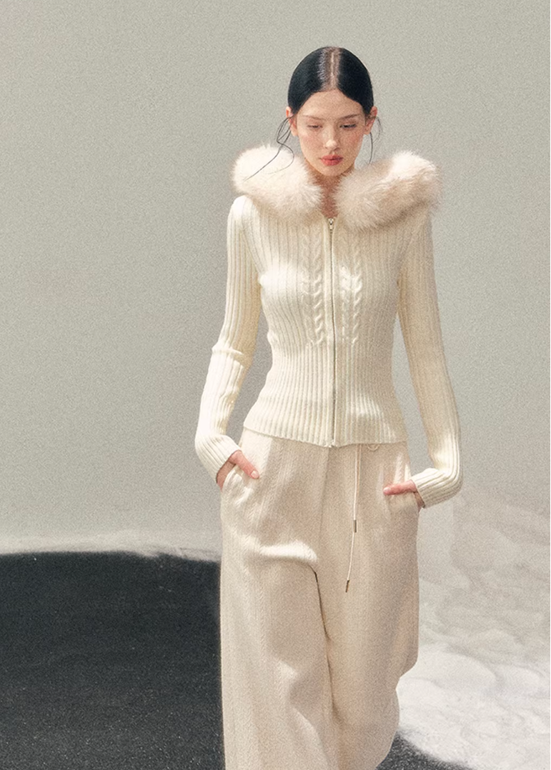 hooded knit sweater women, cable knit winter top, korean minimal knitwear, slim fit knit sweater, winter hooded sweater women, refined women knit top, soft cable knit jacket, elegant casual winter wear, premium knitwear women, aomalm knit style, understated luxury sweater, warm winter knit top, modern women sweater, versatile knit jacket women, feminine winter knit