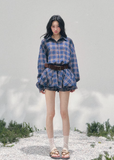 plaid shirt dress women, polo collar mini dress, spring plaid dress women, korean french style dress, refined casual mini dress, american preppy dress women, lightweight spring dress, elegant daily wear dress, premium women clothing, aomalm dress style, timeless plaid mini, feminine shirt dress women, modern casual dress, relaxed fit spring dress, classic check dress women