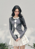 polka dot long sleeve top women, fake two layer top, spring slim fit t shirt women, korean french style top, refined casual knit top, waist shaping spring top, elegant daily wear women, premium women basics, aomalm top style, feminine spring knitwear, modern women long sleeve tee, delicate detail top women, lightweight spring shirt women, understated luxury top, versatile women fashion top