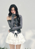 white spring skirt women, french lace skirt, cotton mini skirt women, aomalm skirt style, elegant spring outfit women, feminine white skirt, lightweight lace skirt, refined casual skirt women, korean french style clothing, elastic waist skirt women, spring fashion women skirt, delicate lace detail skirt, modern women skirt, soft a line skirt, everyday elegant skirt