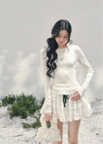 polka dot lace top women, fake two piece t shirt, spring slim fit top women, aomalm top style, feminine long sleeve tee, french student style top, refined casual spring top, lightweight lace t shirt women, waist shaping spring top, elegant daily wear women, korean french style clothing, delicate lace detail top, modern women long sleeve top, soft cream spring tee, understated luxury top
