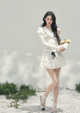 off shoulder long sleeve top women, bow detail spring top, slim fit t shirt women, aomalm top style, feminine spring outfit women, elegant off shoulder tee, refined casual women top, korean french style clothing, lightweight spring top women, shoulder revealing top women, modern women long sleeve tee, delicate bow top, understated luxury spring wear, hot girl spring top, versatile women fashion top