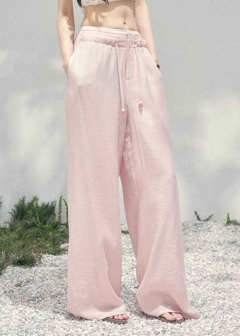 embroidered wide leg pants women, spring loose trousers women, korean lazy style pants, aomalm pants style, lightweight spring trousers, elegant casual women pants, straight leg embroidered pants, feminine wide pants women, relaxed fit spring bottoms, refined daily wear trousers, breathable women pants, modern women wide leg trousers, soft fabric spring pants, understated luxury pants women, versatile spring trousers