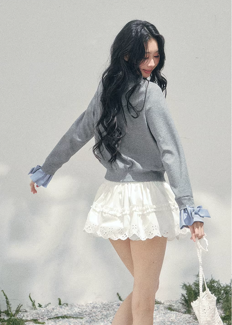 AOMALM polo knit cardigan, French romantic cropped sweater, feminine layered knit top, Korean elegant spring cardigan, quiet luxury polo knitwear, romantic collegiate style top, Parisian inspired knit blouse, delicate layered twinset knit, feminine cropped polo sweater women, soft romantic Korean fashion, spring lightweight knit cardigan, refined feminine knitwear women, lace trim layered knit top, elegant Korean French aesthetic clothing, romantic cropped knit outfit, soft luxury womenswear spring knit, ge