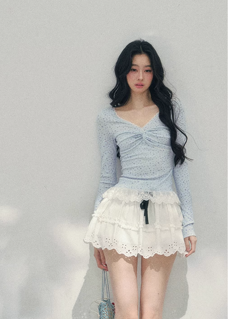 backless lace top women, floral lace spring blouse, sheer long sleeve lace top, aomalm lace style, feminine spring outfit women, pure desire lace top, romantic backless blouse women, elegant spring layering top, lightweight lace t shirt women, korean french style clothing, delicate bow lace top, modern women spring blouse, refined casual lace top, soft feminine long sleeve, understated luxury lacewear