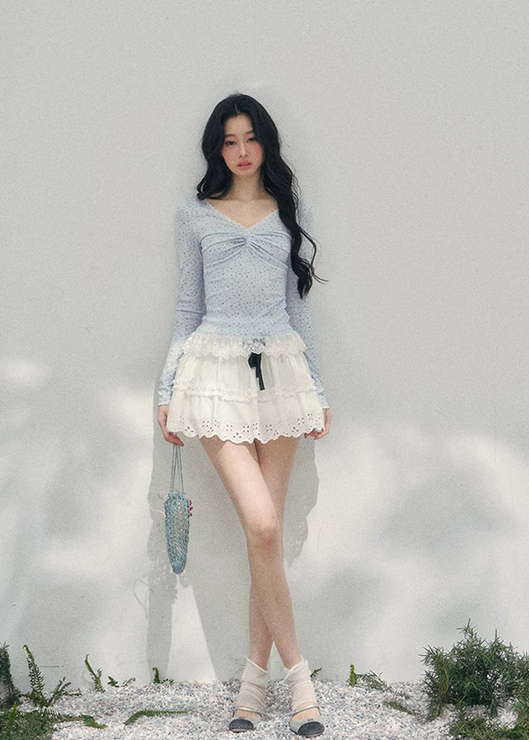 backless lace top women, floral lace spring blouse, sheer long sleeve lace top, aomalm lace style, feminine spring outfit women, pure desire lace top, romantic backless blouse women, elegant spring layering top, lightweight lace t shirt women, korean french style clothing, delicate bow lace top, modern women spring blouse, refined casual lace top, soft feminine long sleeve, understated luxury lacewear