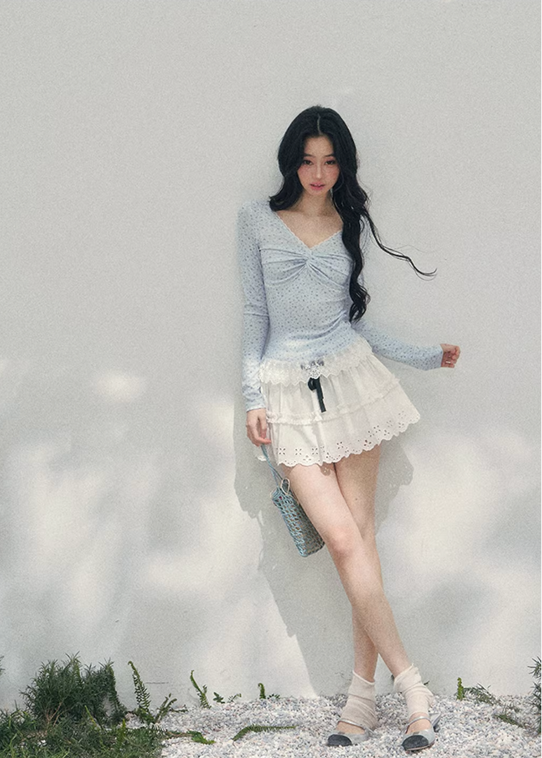 backless lace top women, floral lace spring blouse, sheer long sleeve lace top, aomalm lace style, feminine spring outfit women, pure desire lace top, romantic backless blouse women, elegant spring layering top, lightweight lace t shirt women, korean french style clothing, delicate bow lace top, modern women spring blouse, refined casual lace top, soft feminine long sleeve, understated luxury lacewear