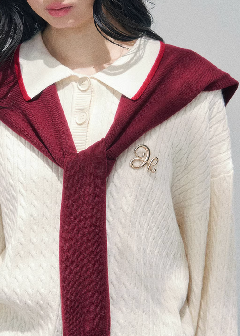 AOMALM collegiate knit set, French romantic spring twinset, Korean elegant two piece outfit, feminine sweater and shorts set, quiet luxury knit ensemble women, Parisian inspired collegiate outfit, romantic Korean French aesthetic clothing, soft feminine spring knitwear, refined casual luxury womenswear, elegant lightweight knit set women, romantic preppy style outfit, feminine Korean fashion twinset, spring luxury knit outfit, delicate layered sweater set, soft luxury womenswear ensemble