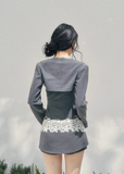 AOMALM lace three piece set, French romantic layered outfit, Korean elegant lace ensemble women, quiet luxury womens spring set, Parisian inspired lace fashion set, feminine layered cardigan outfit, romantic Korean French aesthetic clothing, refined luxury womenswear set, lace camisole three piece outfit, elegant spring twinset women, delicate lace mini outfit, soft feminine luxury fashion, romantic structured womenswear ensemble, lightweight spring lace set, luxury Korean designer inspired outfit