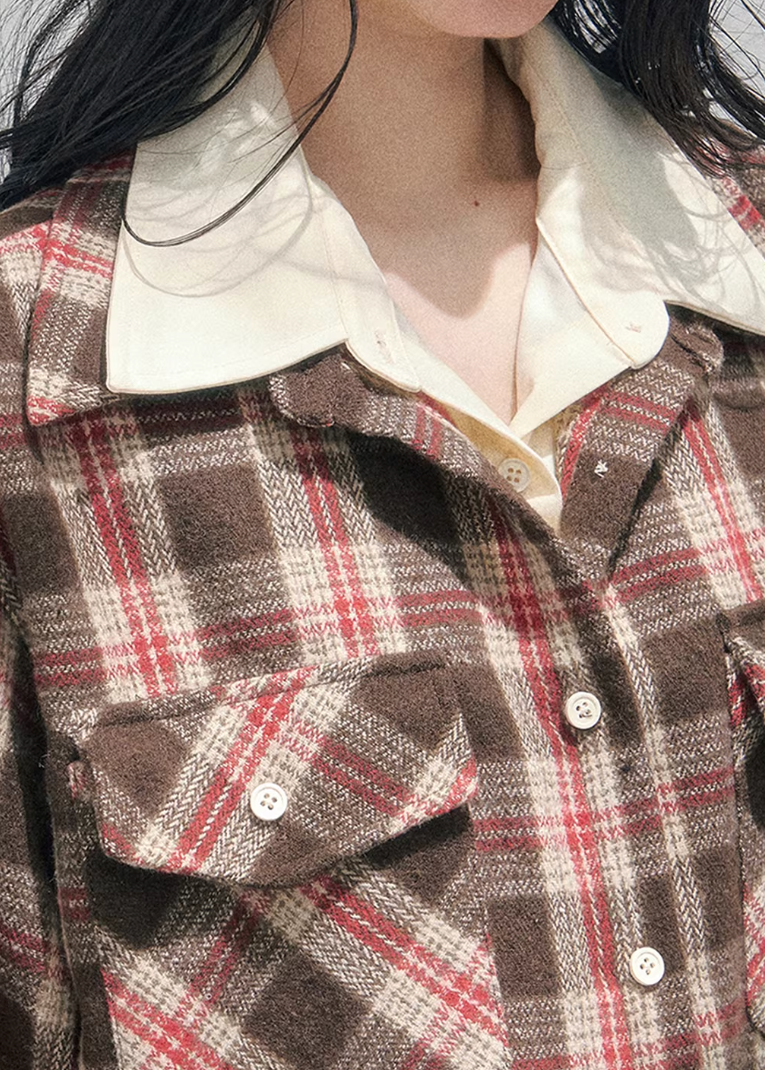 AOMALM plaid shirt skirt set, French romantic British style outfit, feminine plaid twinset women, Korean elegant spring two piece set, quiet luxury vintage plaid ensemble, Parisian inspired plaid shirt outfit, romantic Korean French aesthetic clothing, cafe tone plaid outfit women, refined luxury womenswear twinset, feminine British style check skirt set, elegant spring plaid fashion, soft romantic plaid shirt women, luxury Korean designer inspired outfit, vintage romantic spring ensemble