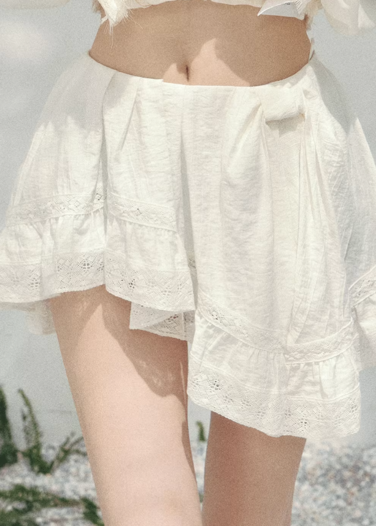 AOMALM lace mini skirt, French romantic puff skirt, feminine irregular lace skirt women, Korean elegant spring mini skirt, quiet luxury romantic outfit, Parisian inspired lace ruffle skirt, delicate layered lace mini skirt, romantic Korean French aesthetic clothing, high waist lace puff skirt women, elegant spring lace fashion, soft feminine mini skirt design, refined luxury womenswear skirt, romantic lightweight spring skirt, luxury Korean designer inspired lace skirt