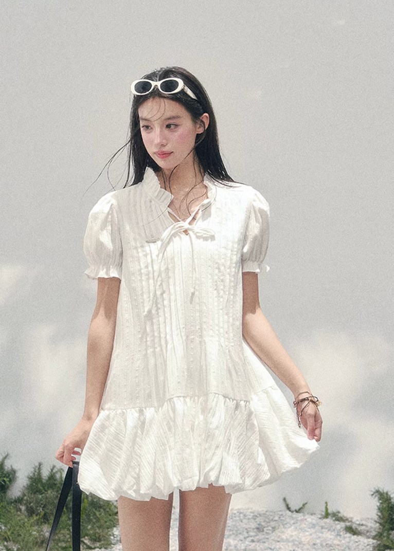 AOMALM plaid puff sleeve dress, French romantic mini dress women, feminine doll dress spring outfit, Korean elegant plaid dress, quiet luxury romantic dress, Parisian inspired puff sleeve mini, delicate pleated plaid dress women, romantic Korean French aesthetic clothing, lightweight spring plaid dress, refined feminine mini dress style, elegant casual spring outfit women, soft luxury womenswear dress, vintage inspired plaid mini dress, luxury Korean designer inspired dress
