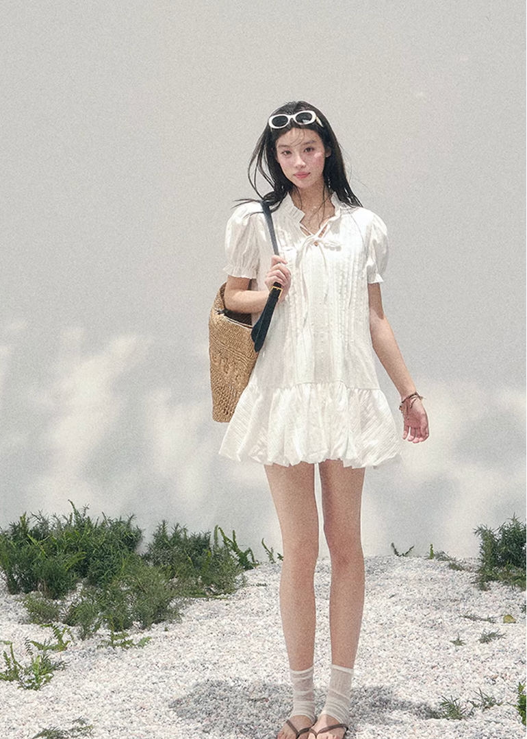 AOMALM plaid puff sleeve dress, French romantic mini dress women, feminine doll dress spring outfit, Korean elegant plaid dress, quiet luxury romantic dress, Parisian inspired puff sleeve mini, delicate pleated plaid dress women, romantic Korean French aesthetic clothing, lightweight spring plaid dress, refined feminine mini dress style, elegant casual spring outfit women, soft luxury womenswear dress, vintage inspired plaid mini dress, luxury Korean designer inspired dress