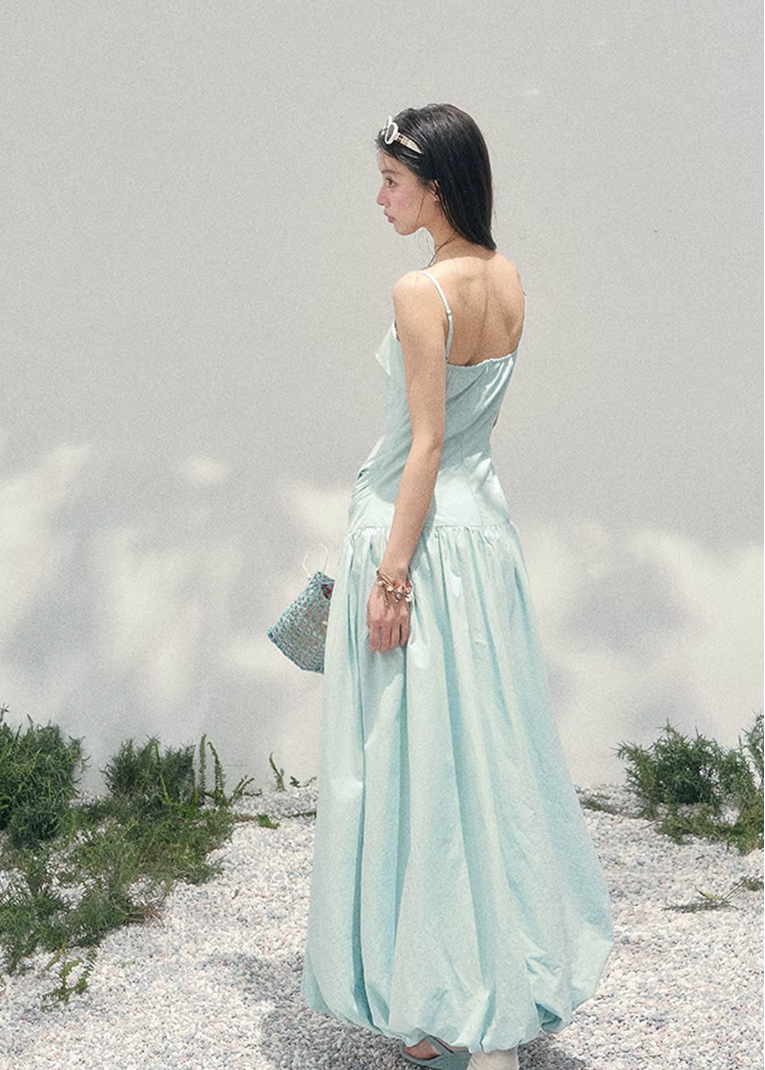 AOMALM seaside slip dress women, French romantic long slip dress, feminine vacation maxi dress, Korean elegant spring long dress, quiet luxury romantic outfit, Parisian inspired slip gown, waist defining long dress women, romantic Korean French aesthetic clothing, lightweight spring maxi dress, refined feminine seaside dress, soft luxury womenswear gown, elegant pastel long dress, luxury Korean designer inspired vacation dress, flowy spring slip dress women