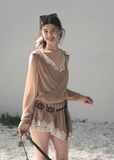 AOMALM lace mini dress women, French romantic layered dress, feminine faux twin dress spring, Korean elegant lace outfit women, quiet luxury romantic mini dress, Parisian inspired lace spring dress, delicate layered lace mini, romantic Korean French aesthetic clothing, lightweight spring lace dress women, refined luxury womenswear dress, elegant evening breeze dress, soft feminine mini dress style, luxury Korean designer inspired lace dress