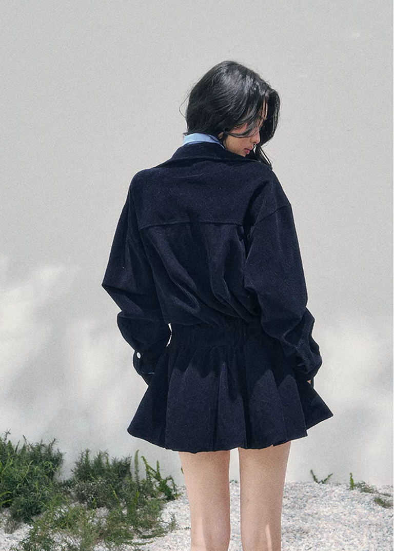 AOMALM corduroy mini dress women, French romantic collegiate dress, feminine flower bud skirt dress, Korean elegant spring mini dress, quiet luxury romantic outfit, Parisian inspired preppy dress, delicate layered corduroy fashion, romantic Korean French aesthetic clothing, lightweight spring corduroy dress women, refined feminine mini dress style, soft luxury womenswear dress, elegant collegiate spring outfit, luxury Korean designer inspired dress