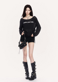 VOCK sheer streetwear top, urban minimal mesh long sleeve, off shoulder graphic tee women, Korean street fashion sheer top, minimalist power dressing womenswear, layered mesh streetwear top, cold urban aesthetic clothing, lightweight sunscreen cover top women, edgy off shoulder street top, modern Seoul street style womenswear, sleek graphic letter print shirt, urban fashion layering piece, VOCK minimal silhouette top, structured streetwear long sleeve