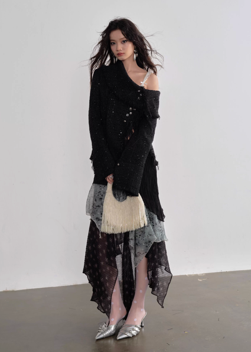 JNYLON leopard chiffon skirt women, Korean stylish irregular maxi skirt, modern Korean fashion layered skirt, chic contrast chiffon skirt women, trendy Korean street chic outfit, exotic leopard print skirt Korean style, lightweight airy chiffon skirt women, urban fashion asymmetric skirt, stylish Korean aesthetic long skirt, fashionable layered chiffon skirt women