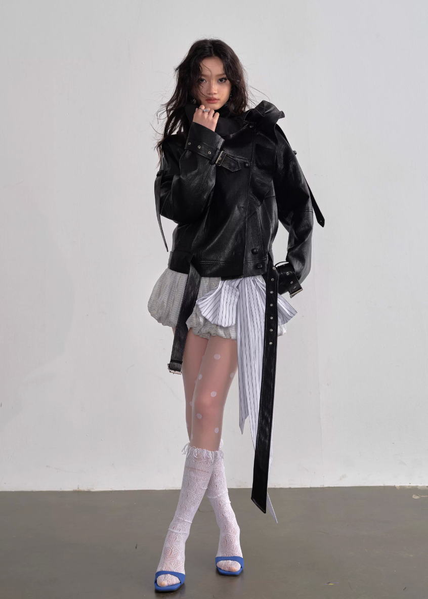 JNYLON ballet style mini skirt, Korean stylish puffy skirt, embroidered bow lace-up skirt women, playful age-reducing skirt Korean fashion, chic Korean street mini skirt, modern Korean fashion puffy skirt, trendy ribbon detail skirt women, lightweight layered mini skirt, urban ballet inspired skirt, fashionable Korean aesthetic skirt women