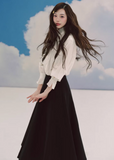 lace blouse women, ivory blouse top, romantic shirt women, lyocell blouse, korean fashion top, vintage style blouse, feminine lace shirt, elegant spring blouse, soft girl aesthetic top, court style blouse, long sleeve lace top, minimalist feminine shirt, breathable fabric blouse, parisian romantic outfit, refined women clothing, light ivory top, chic everyday blouse, soft luxury fashion, delicate lace detail top, versatile elegant blouse
