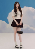 black velvet skirt, ballet mini skirt, tiered skirt women, korean fashion skirt, velvet mini skirt, flared mini skirt, feminine black skirt, soft velvet skirt, slimming mini skirt, playful chic skirt, elegant mini skirt, versatile outfit skirt, layered skirt women, aesthetic fashion skirt, modern feminine clothing, parisian style mini skirt, going out skirt, casual chic mini, refined black skirt, soft texture skirt