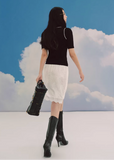 lace midi skirt, embroidered skirt women, floral lace skirt, korean fashion skirt, romantic midi skirt, slit skirt women, feminine lace outfit, ivory midi skirt, elegant spring skirt, parisian style clothing, soft aesthetic skirt, lightweight lace skirt, refined casual wear, delicate lace skirt, modern feminine clothing, versatile midi skirt, chic everyday outfit, graceful silhouette skirt, aesthetic fashion piece, elegant lace bottom