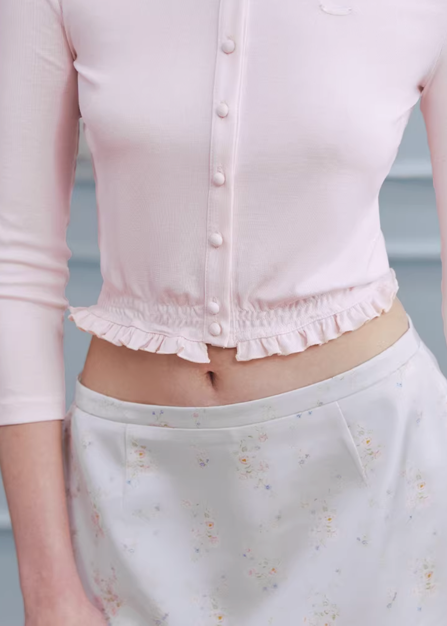 lyocell cardigan women, cropped knit top, lace trim top women, korean fashion top, pastel knit cardigan, stretch long sleeve top, feminine cardigan top, soft knit blouse, lightweight spring top, breathable fabric top, fitted cardigan women, minimalist feminine outfit, parisian style top, everyday chic top, aesthetic fashion knit, versatile layering top, modern feminine clothing, soft luxury knitwear, delicate detail top, casual elegant wear